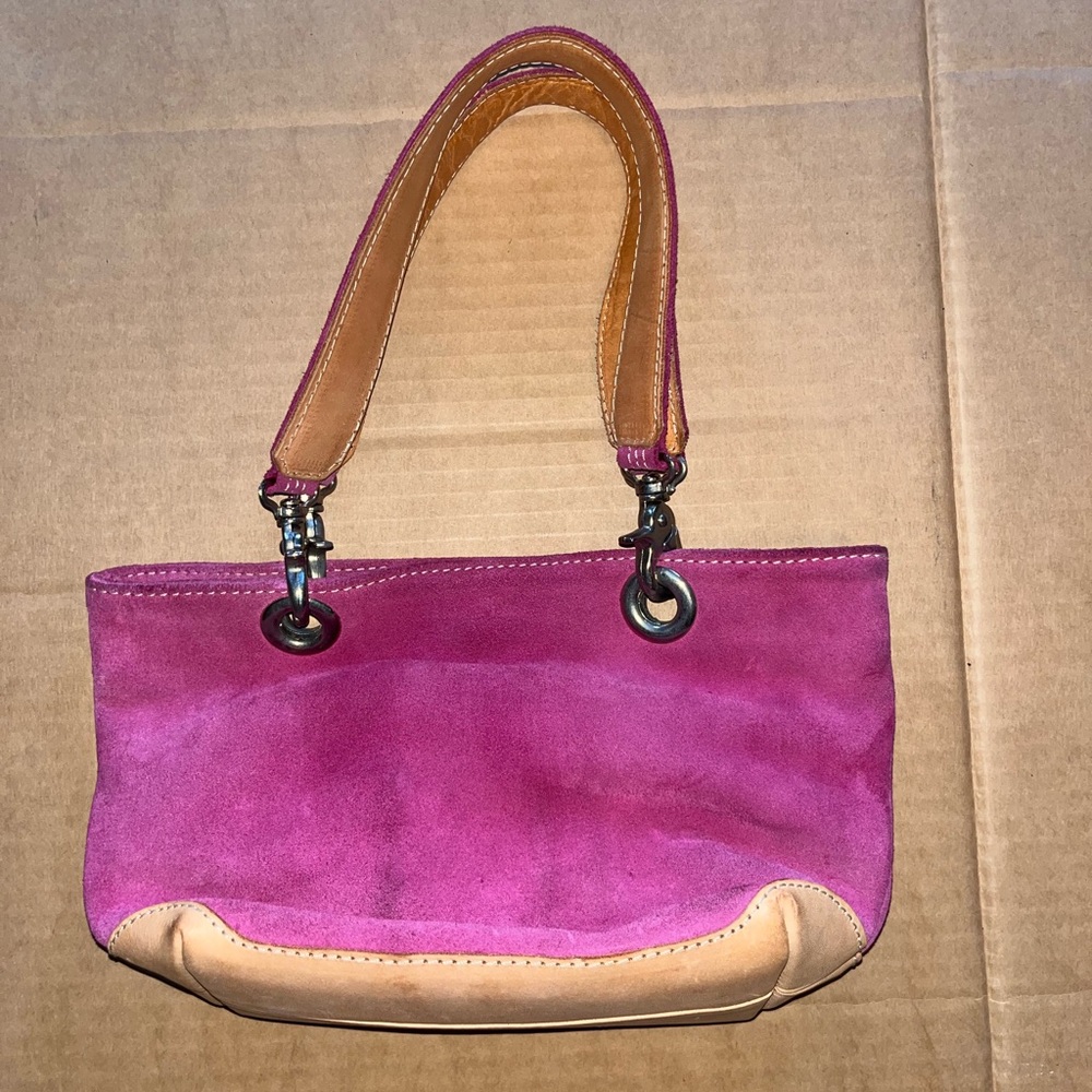 100% Leather & Pink Suede Ombu Purse
